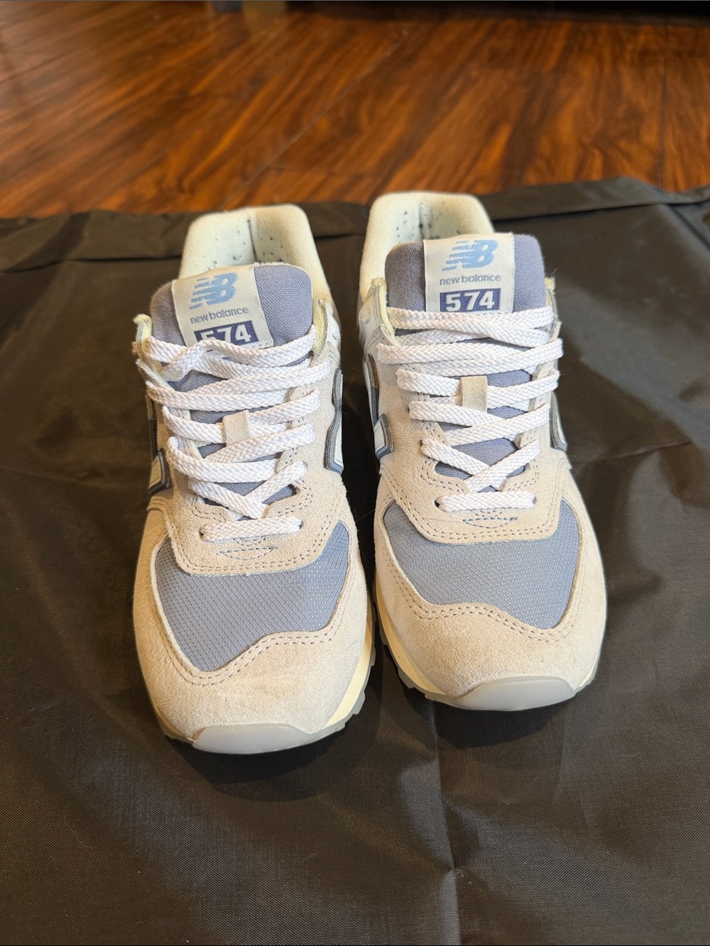 New Balance Kids 574 Sneakers in Light Gray and Cream